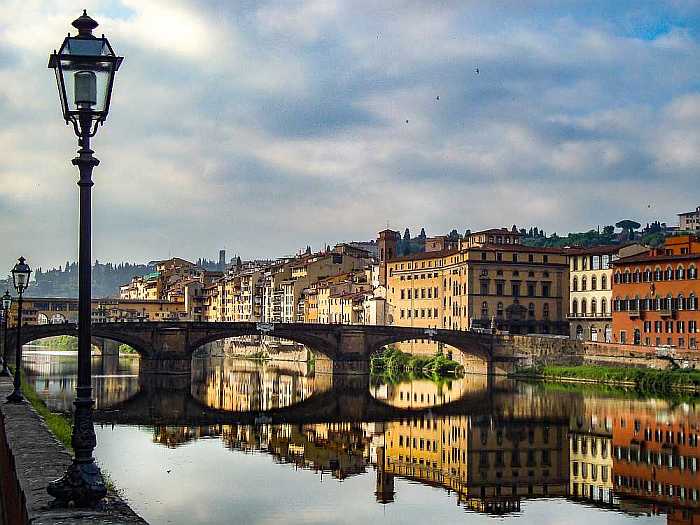 The Arno River in Florence, Italy.